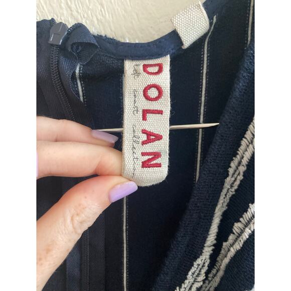 EUC Anthropologie Dolan Canovas Striped Cotton Blend Wide Leg Jumpsuit Navy S - Picture 6 of 15